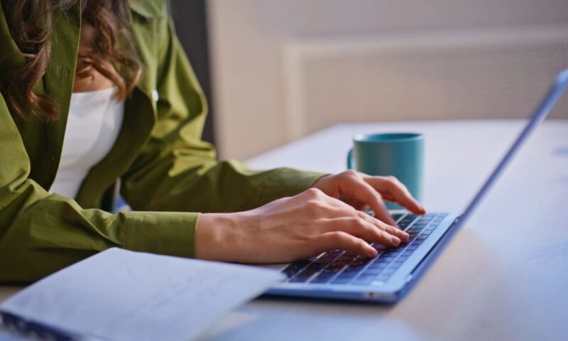 devojka radi za laptopom